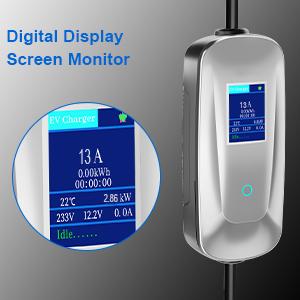 10A ইউকে 3 পিন প্লাগ টু টাইপ 1/ টাইপ 2 ইভি চার্জিং স্টেশন ওয়ালবক্স ইভি / পিএইচইভি জন্য পোর্টেবল 10