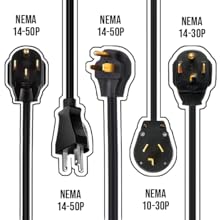 110V - 240V লেভেল 2 টেসলা ইভি চার্জার 32A / 16A 25FT ক্যাবল NEMA 5-15/6-20/14-30/14-50/10-30 প্লাগ সহ 3