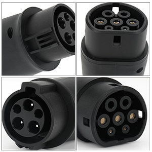 টাইপ 1 থেকে টাইপ 2 ইভি চার্জিং অ্যাডাপ্টার SAE J1772 থেকে IEC62196 32A 250V 8KW 3